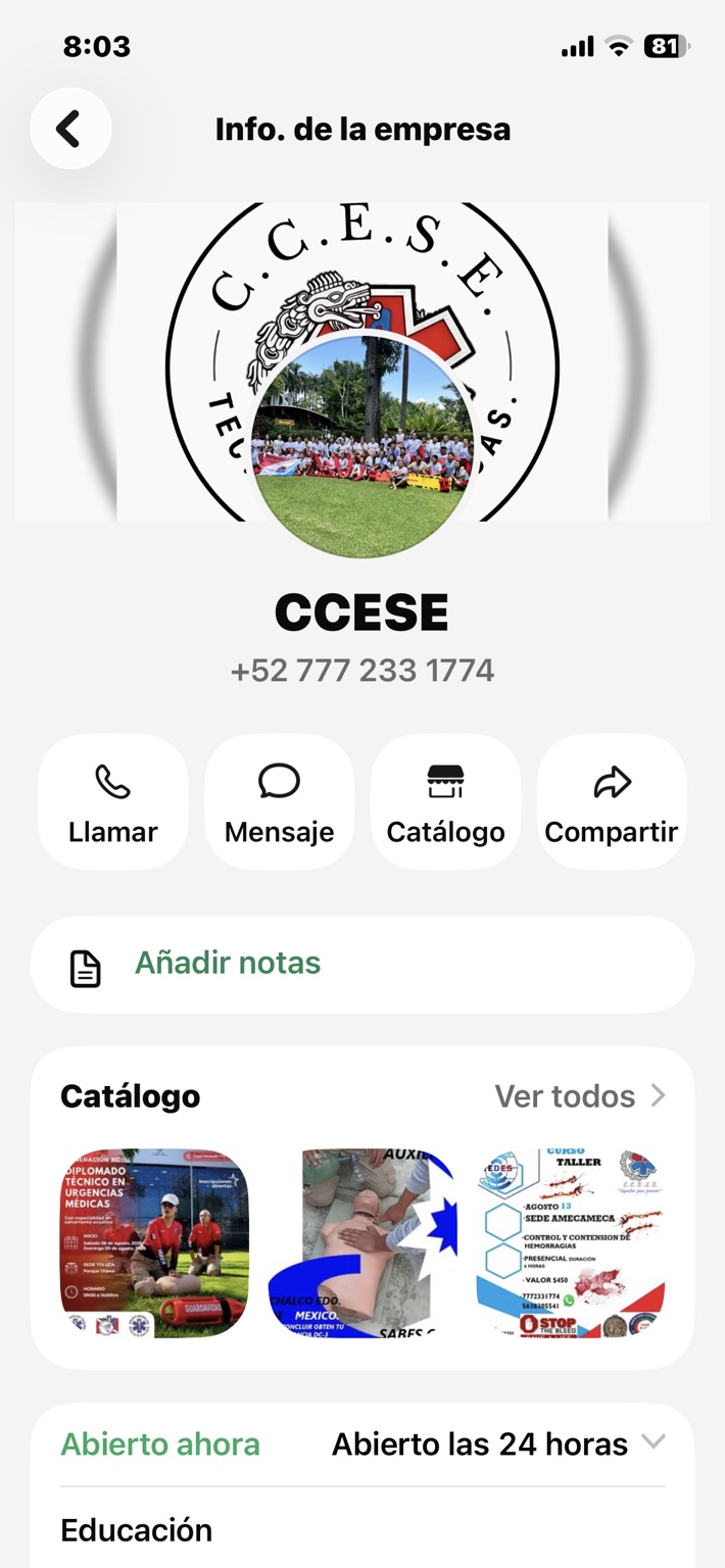 Información de CC ESE